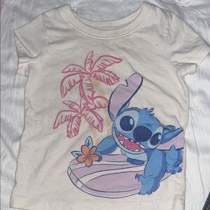 jumping beans Cream Tee with Blue Stitch Surf Graphic